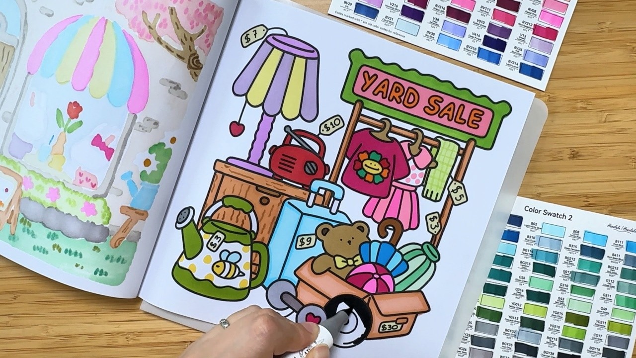 [ASMR] Color With Me: Pet Shop, Relaxing marker sounds, white noise
