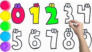 1234567890 || Let's Learn How to Draw Numbers 1 to 10 Easy for Beginners - Ks Art