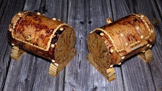 Шкатулка-Сундучок Из Старой Бересты И Шпальта Берёзы. A Box Made Of Old Birch Bark And Rotten Wood.
