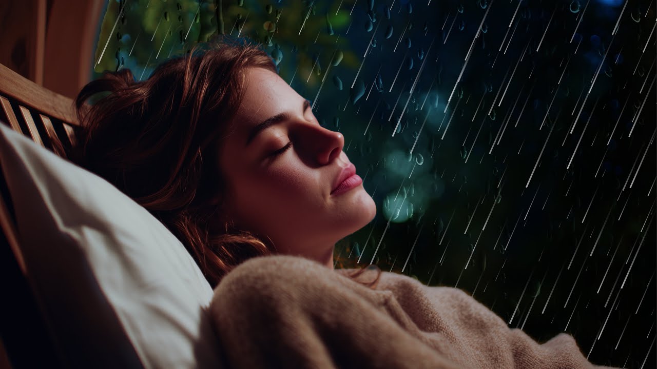 Quiet Your Mind in Minutes with Steady Rain Outside a Cozy Cabin Window