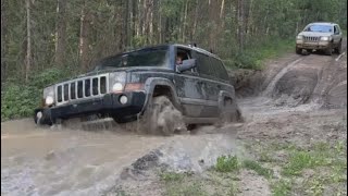 Jeep Commander & Grand Cherokee Offroad in the Mud Compilation. Mclean Creek Alberta.