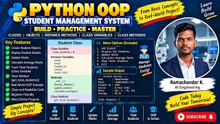 Python OOP Student Management System | Classes, Objects, Class Variables & Class Methods