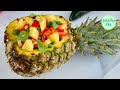 Homemade pineapple salsa recipe in pineapple bowl  by amallia eka