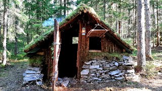 Building a Small Stone House in the Woods - Dry Stone Walling - Day 26-28