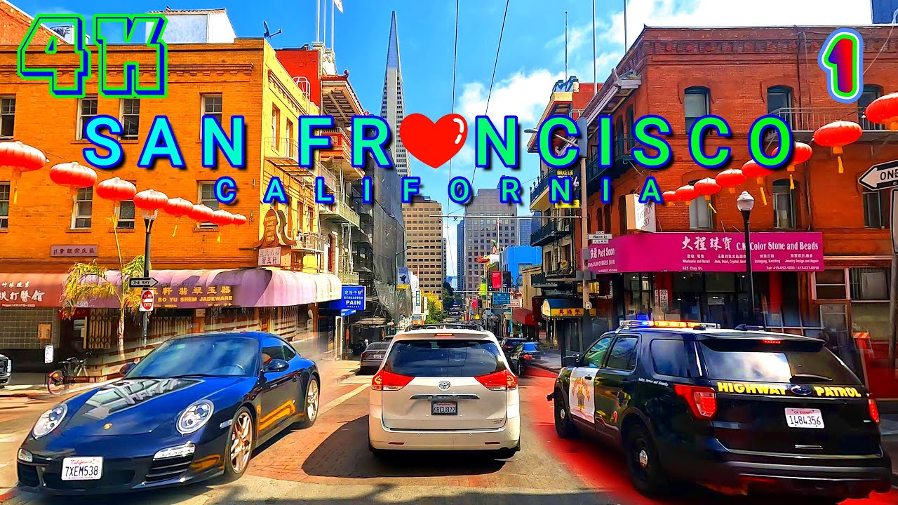 San Francisco Drive on a Sunny Day Part 1/4, California USA 4K - UHD