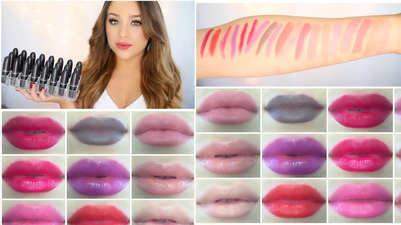 Mac Lipstick Collection Lip Swatches Try On Youtube