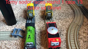 Tomy sodor races round 1 race 13: Gator vs Glynn