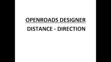 ORD - MicroStation - 6.4 - Distance Direction