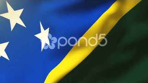 Solomon Islands Flag Waving In The Wind. Looping Sun Rises Style. Animation