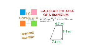 AREA TUTORIAL - trapeziums 2 (using formula) decimal numbers