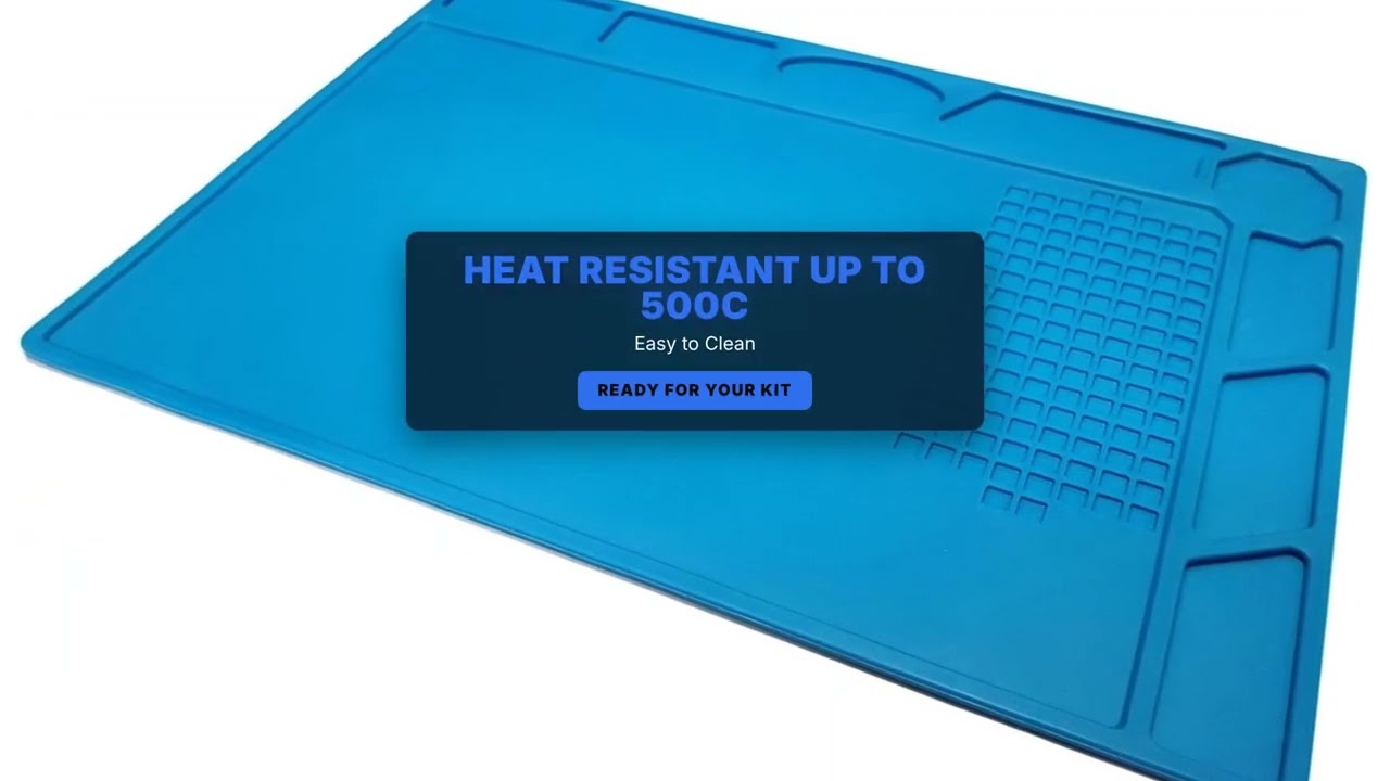 Heat Resistant Silicone Work Mat With Screw Parts Holders 32cm x