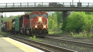 CN Train 309 Westbound Meets CN Train 368 Returning to Their Train May 17, 2024
