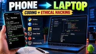 PHONE ➜ LAPTOP | Coding + Ethical Hacking on Android 📱💻 | Termux Live