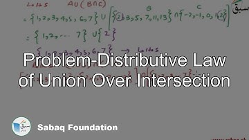 Problem-Distributive Law of Union Over Intersection, Math Lecture | Sabaq.pk