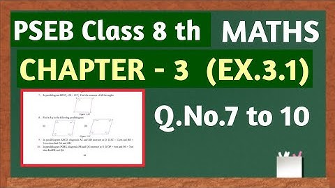 PSEB Class 8 maths Chapter 3 Exercise 3.1 q.no. 7 to 10 ll Pseb Class 8 maths
