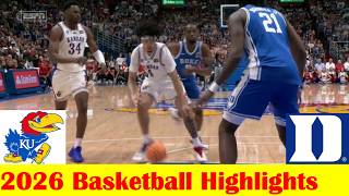 #2 Duke vs #17 Kansas Basketball Game Highlights 10 25 2026