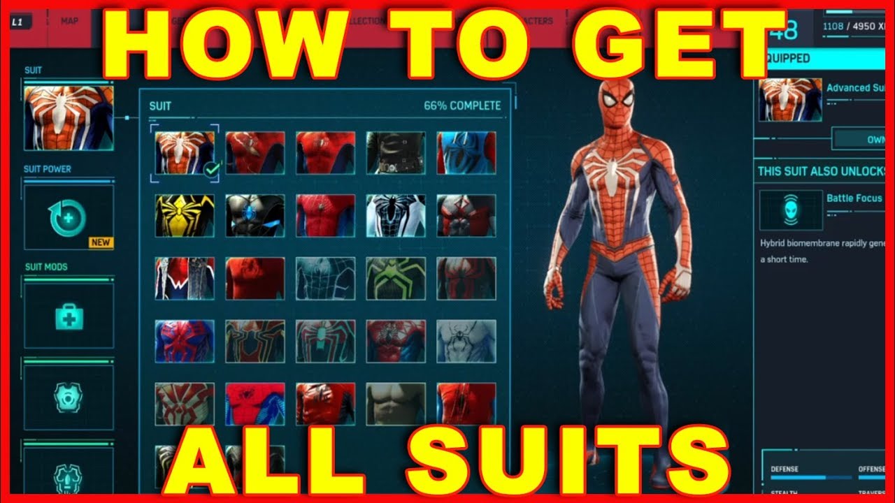 SpiderMan PS4 All Suits & Costumes (How to Get Them All) YouTube