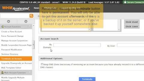 FatCat Servers Video Tutorials - Terminate an account in WHM