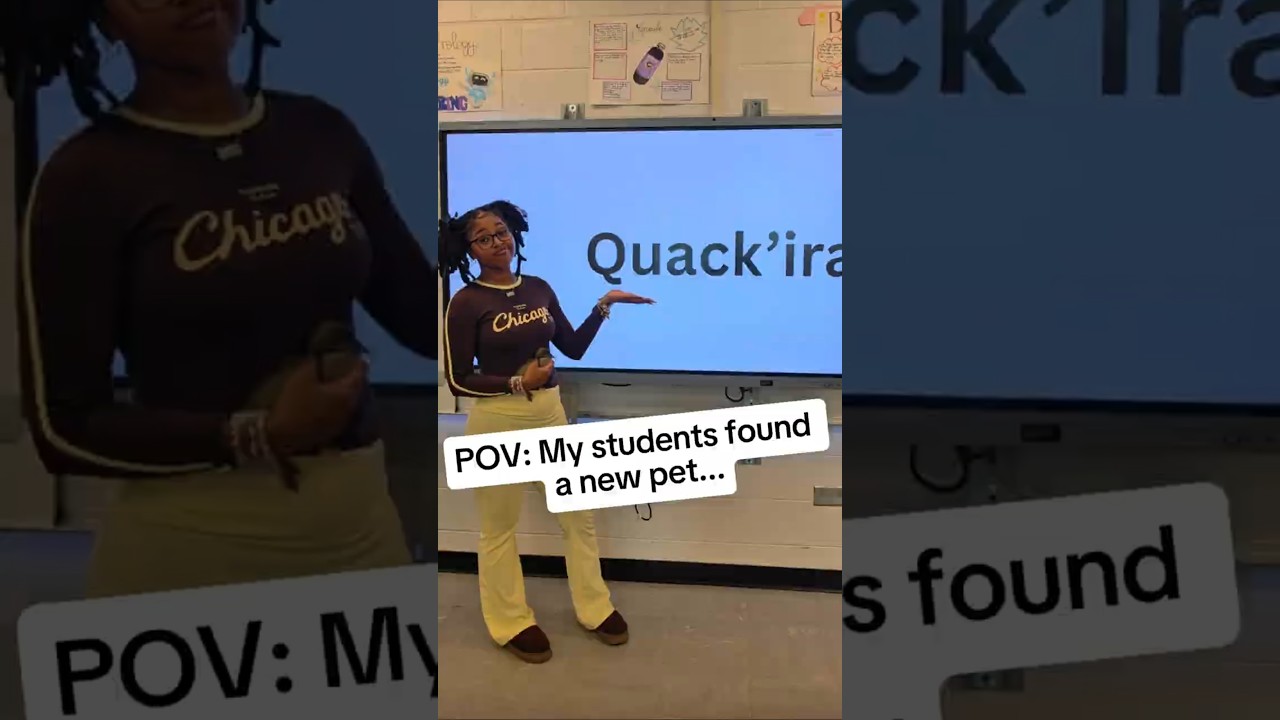 Yes, they brought a duck to class #highlights #trending #school #funny #teacher #comedy