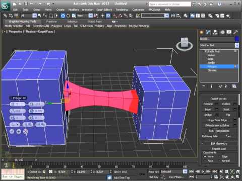 "Bridging", "Hinge Edge", and "Extrude Along Spline" for Editable Poly (Part 2)  - 3DMax2012