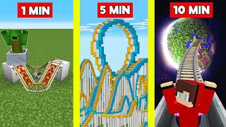 ROLLERCOASTER BUILD CHALLENGE  NOOB vs PRO in Minecraft Like Maizen Mikey And JJ