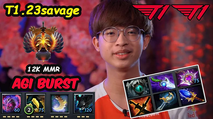 T1 23savage Slark 12K MMR IMBA RIGHT CLICK AGI BURST Dota 2 pro Gameplay