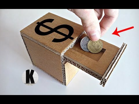 Как сделать копилку из картона? / How to make a piggy bank from a cardboard?