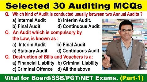 Selected 30 Auditing MCQs #Auditing #bcom  #mcom #ca #PGTcommerce #nta #auditorjob #accountantjob