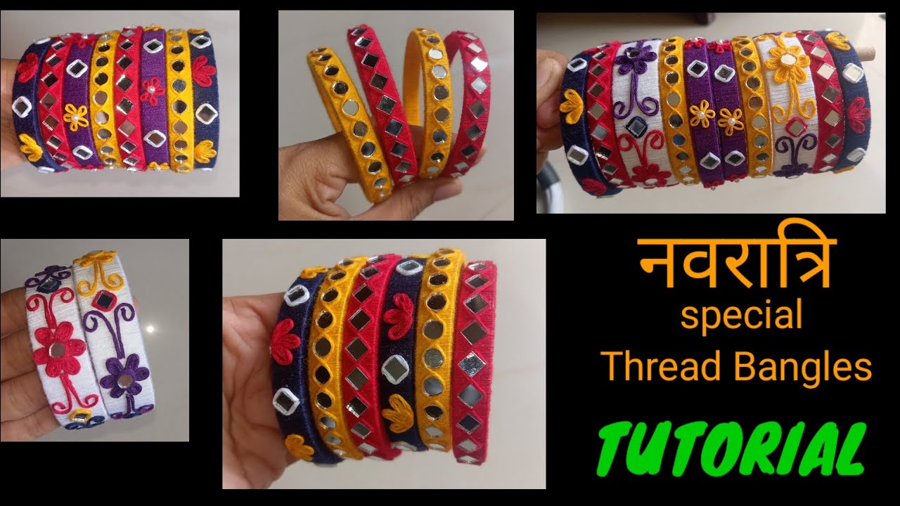 नवरात्रि Bangle Making at Home 🏠 Handmade Bangles/Cotton Thread 🧵 Bangles #threadbanglenewdesign 
