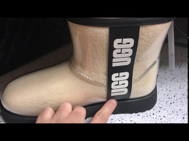 Classic CLEAR Mini Ugg Boots - Waterproof (Natural/ Black color