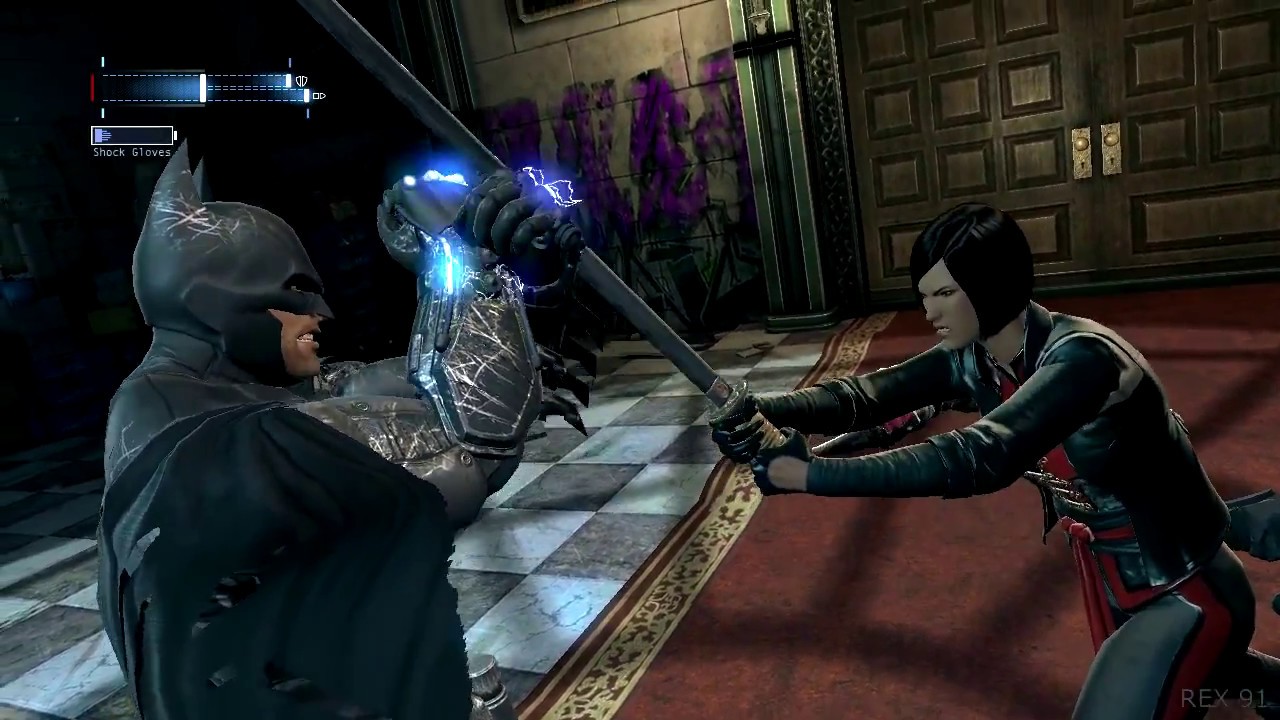 Batman Arkham Origins - Lady Shiva vs Batman - YouTube
