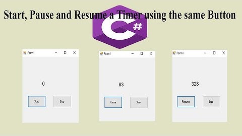 Start, Pause & Resume a Timer using the Same Button in C# Application