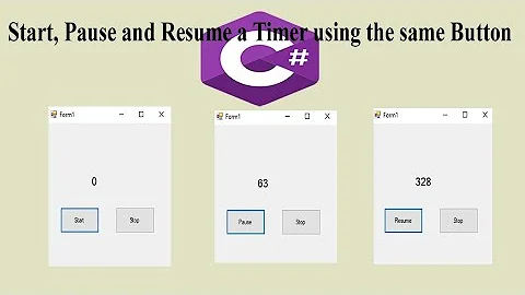 Start, Pause & Resume a Timer using the Same Button in C# Application