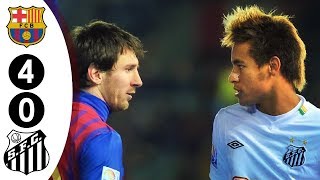 Messi vs Neymar Face To Face For The First Time - Barcalona vs Santos 4-0 FIFA Club WC Final 2011