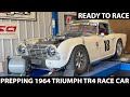 Prepping the triumph tr4 race car