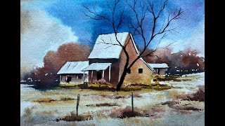landscape village painting