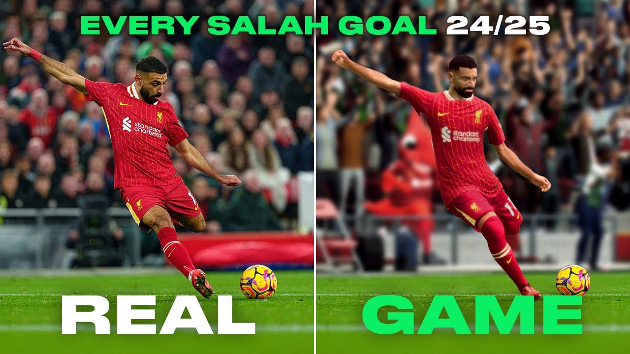 Mohamed Salah All 34 Goals from the 24/25 Season (EAFC 25