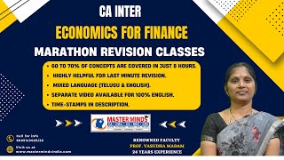 P1153 | CA Inter | Economics for Finance | English & Telugu | Marathon class | May 23 Attempt