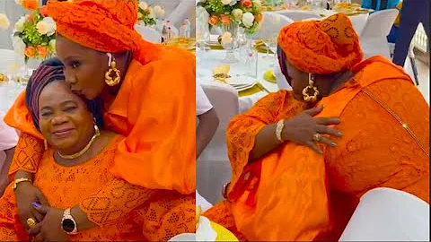 Yoruba Actress Doyin Kukoyi Welcomed Mama Awero With Kiss To Her Mother's 70th Birthday Party