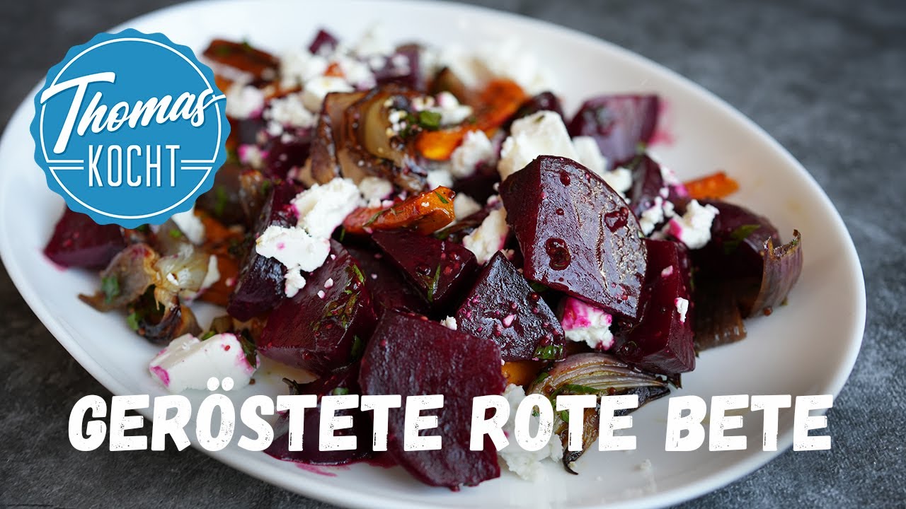 Gerösteter Rote Bete Salat mit Feta und Senfdressing