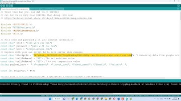 Truyền nhận dữ liệu esp8266 với google sheet