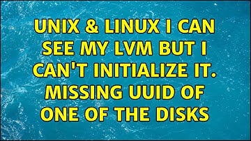 Unix & Linux: I can see my LVM but I can