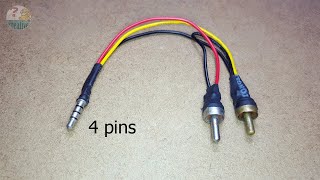 Connect 3.5 mm Headphone (4 pins) to Stereo audio jack | Mobile to woofer system connector cable