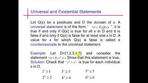 Universal and Existential Statements