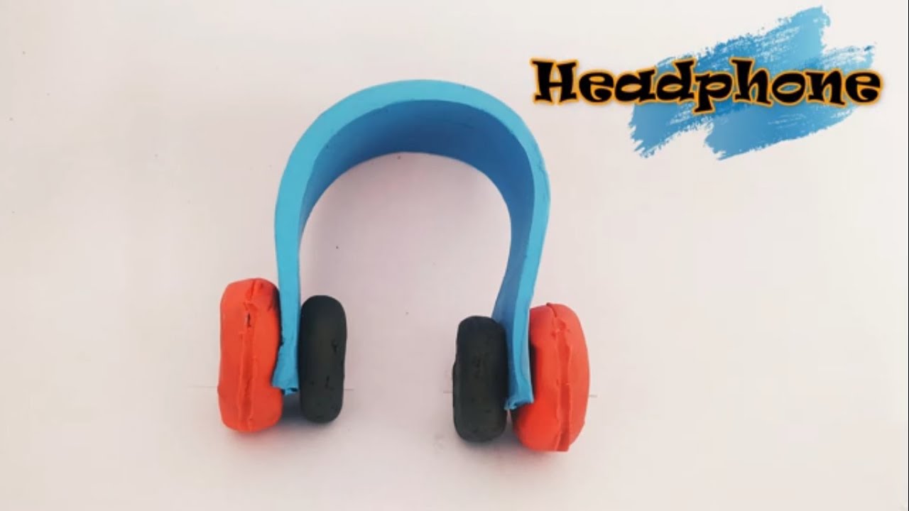 How to make a Headphone with Play doh/Clay modelling Headphone/DIY Clay