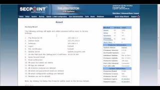 Protector UTM Factory Reset