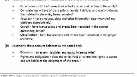 FIA FAU - 7 What are the financial statements assertions?