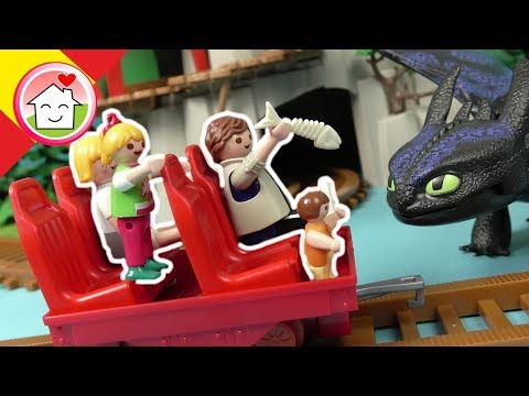 Playmobil Dragones en español La familia Hauser en el parque de dragones