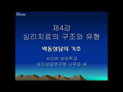 [역동기초] 제4강 심리치료의 구조와 유형