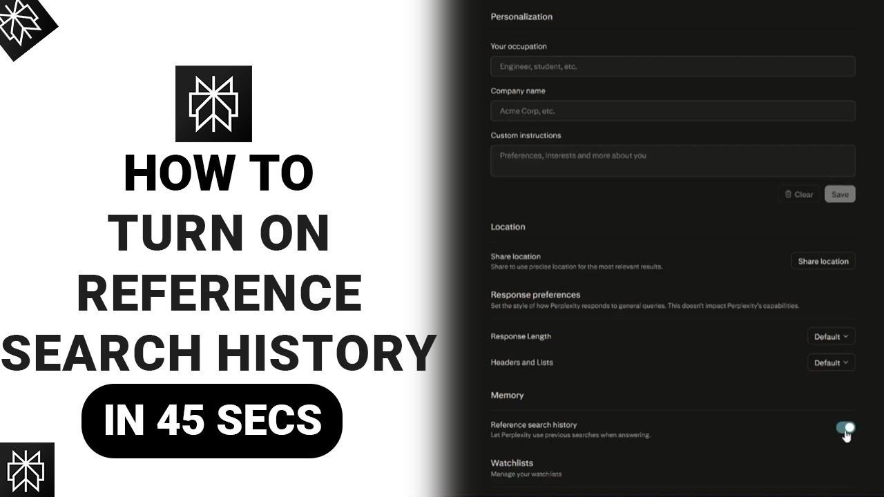 How to Turn On Reference Search History on Perplexity [NEW] - YouTube
